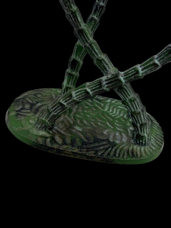 Vintage 1970s Tropical Palm Tree Cast Iron Candelabra Candle Holder